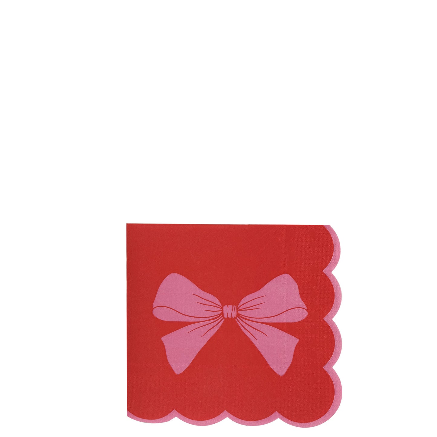 Bow Ho Ho - 3 Ply Serviettes (Red with Pink Bow) - 20 Serviettes
