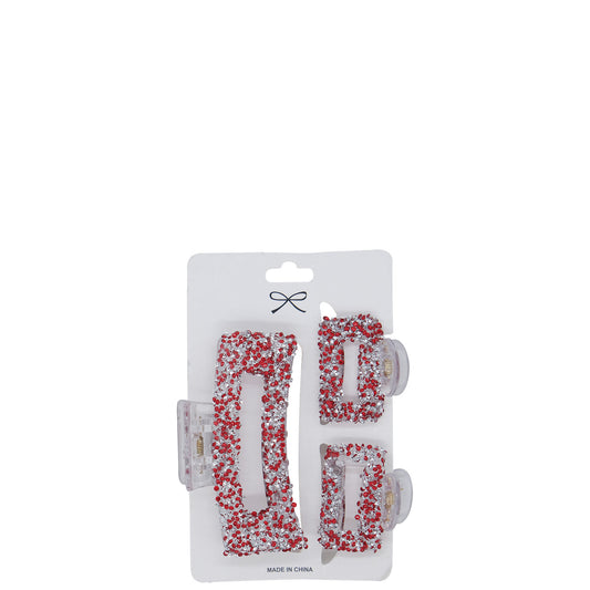 Christmas - 3 pc Glitter Hair Claws