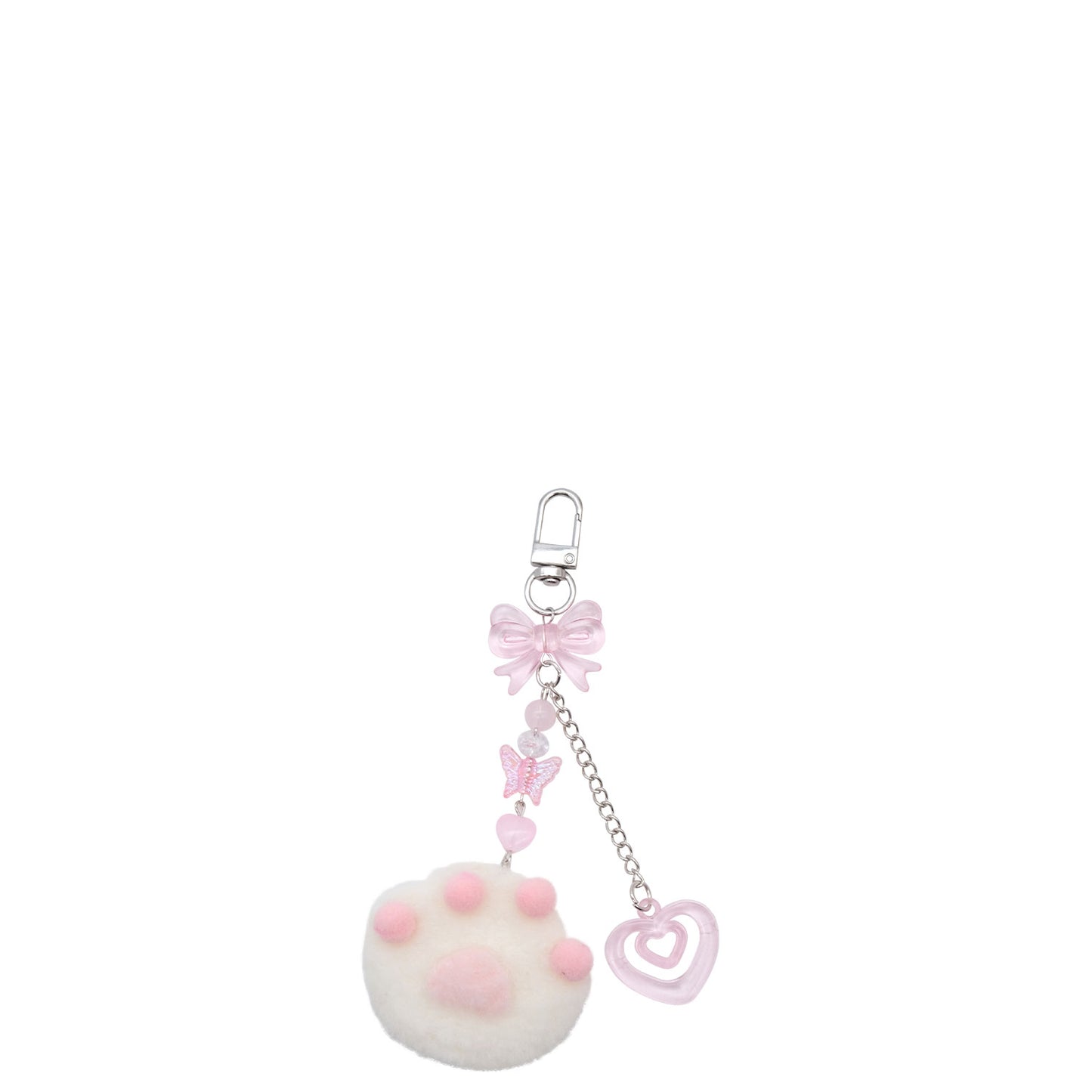 Plush Paw & Heart Keyring