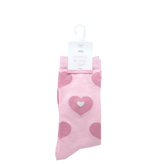 Valentines Day Accessories - Pink Socks With Pink Hearts