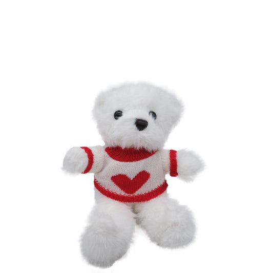 Valentines Day Accessories - Plush Teddy White With Knitted Jersey
