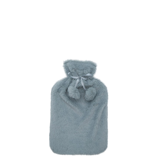 Cosy Hot Water Bottle (Plush Blue Pom-Pom)