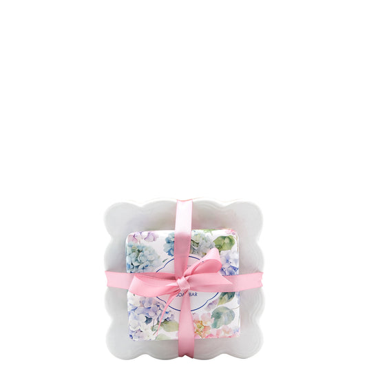 Hydrangea - Soap On Ceramic Dish