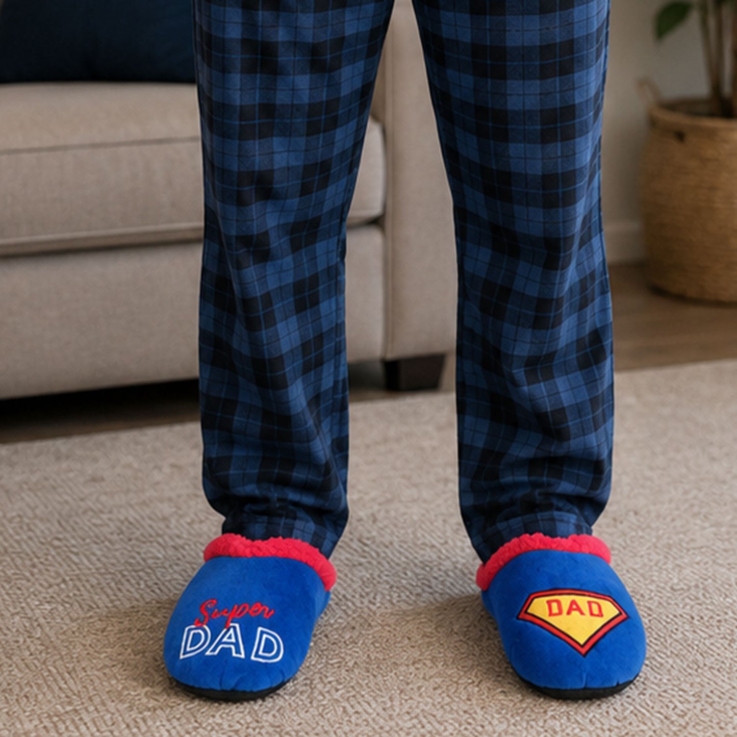 Father's Day - Super Dad Fluffy Slippers
