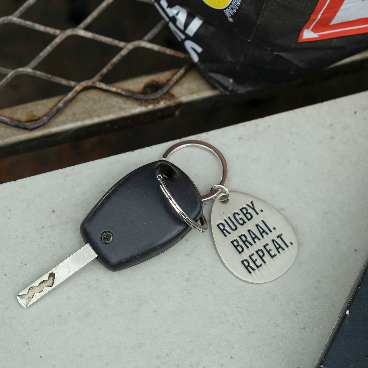 Half Time Rugby.Braai.Repeat Keyring