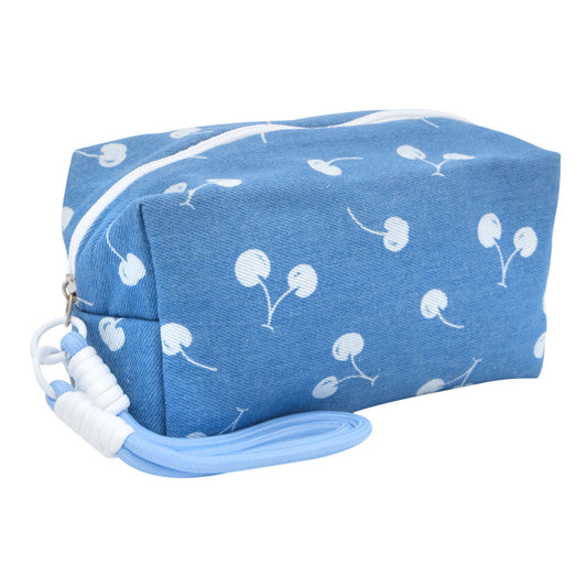 Cherry - Denim Makeup Bag