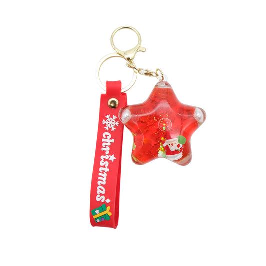 Christmas Snow Globe Star Keyring - Bag Charm