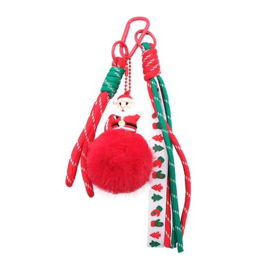 Father Christmas Pom-Pom Keyring - Bag Charm