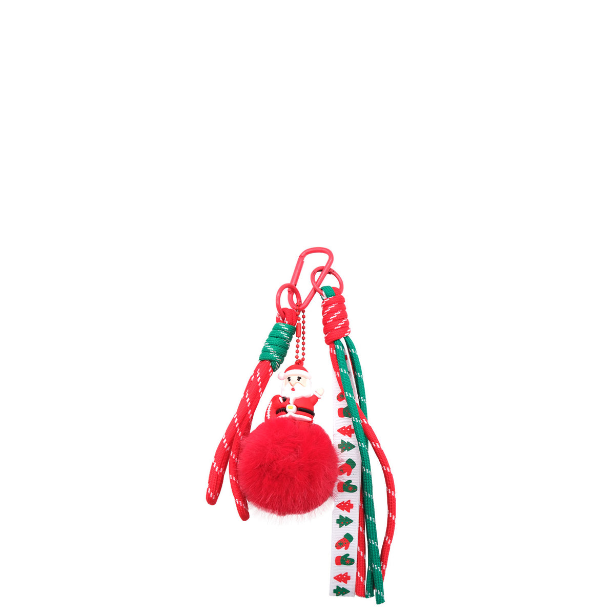 Father Christmas Pom-Pom Keyring - Bag Charm