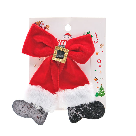 Hair Bow Father Christmas Boots
