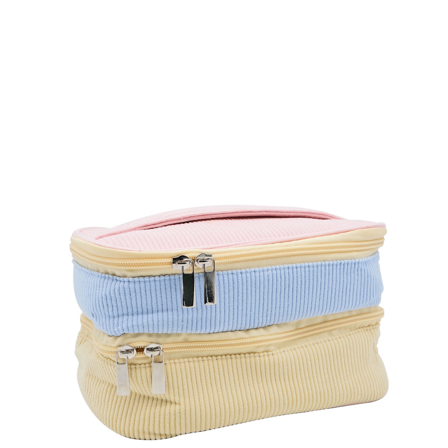 Corduroy Cosmetic Case Double Tier